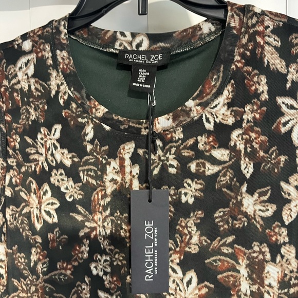 Rachel Zoe Elegant Black and Brown Floral Dress - Picture 3 of 6